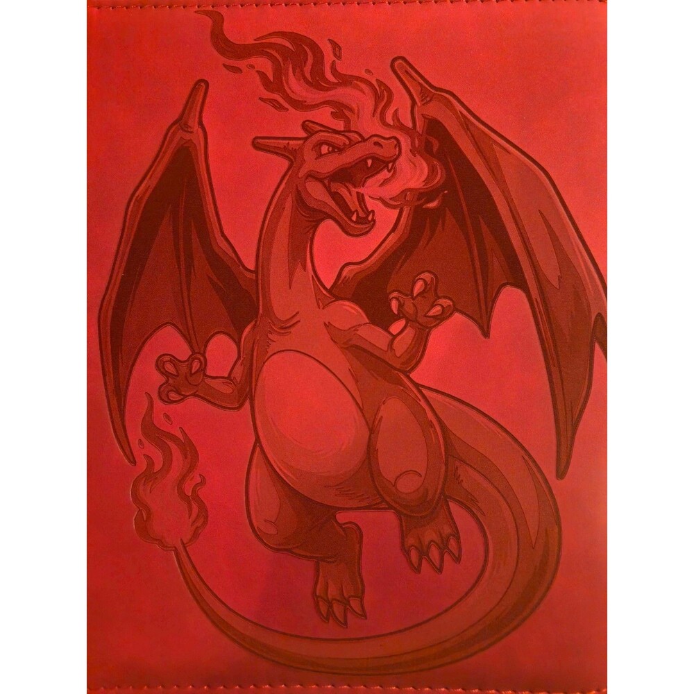 Pokemon Charizard 2x2 Red Top Loader Binder 112 Cards